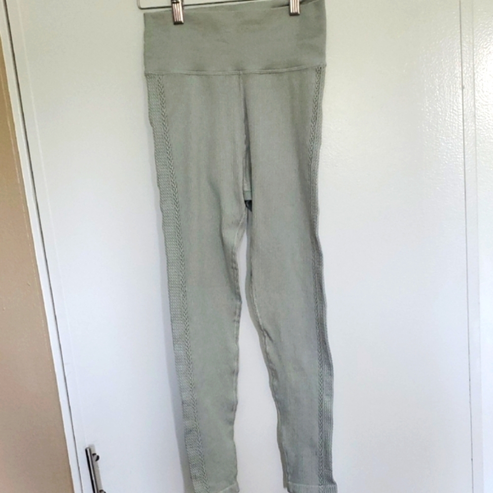 Aerie Womens Ribbed Light Gray Leggings